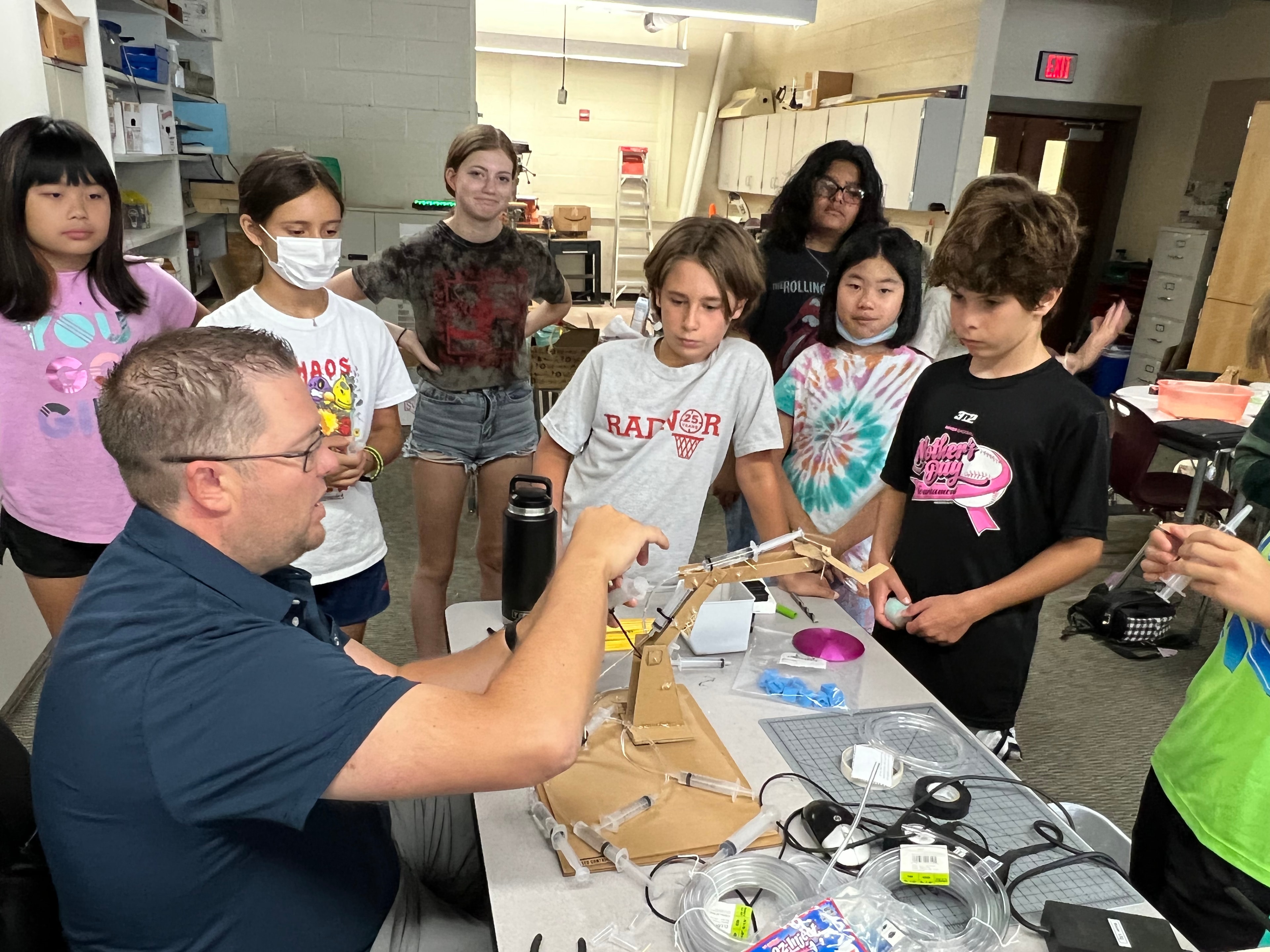 Students testing a classroom prototype