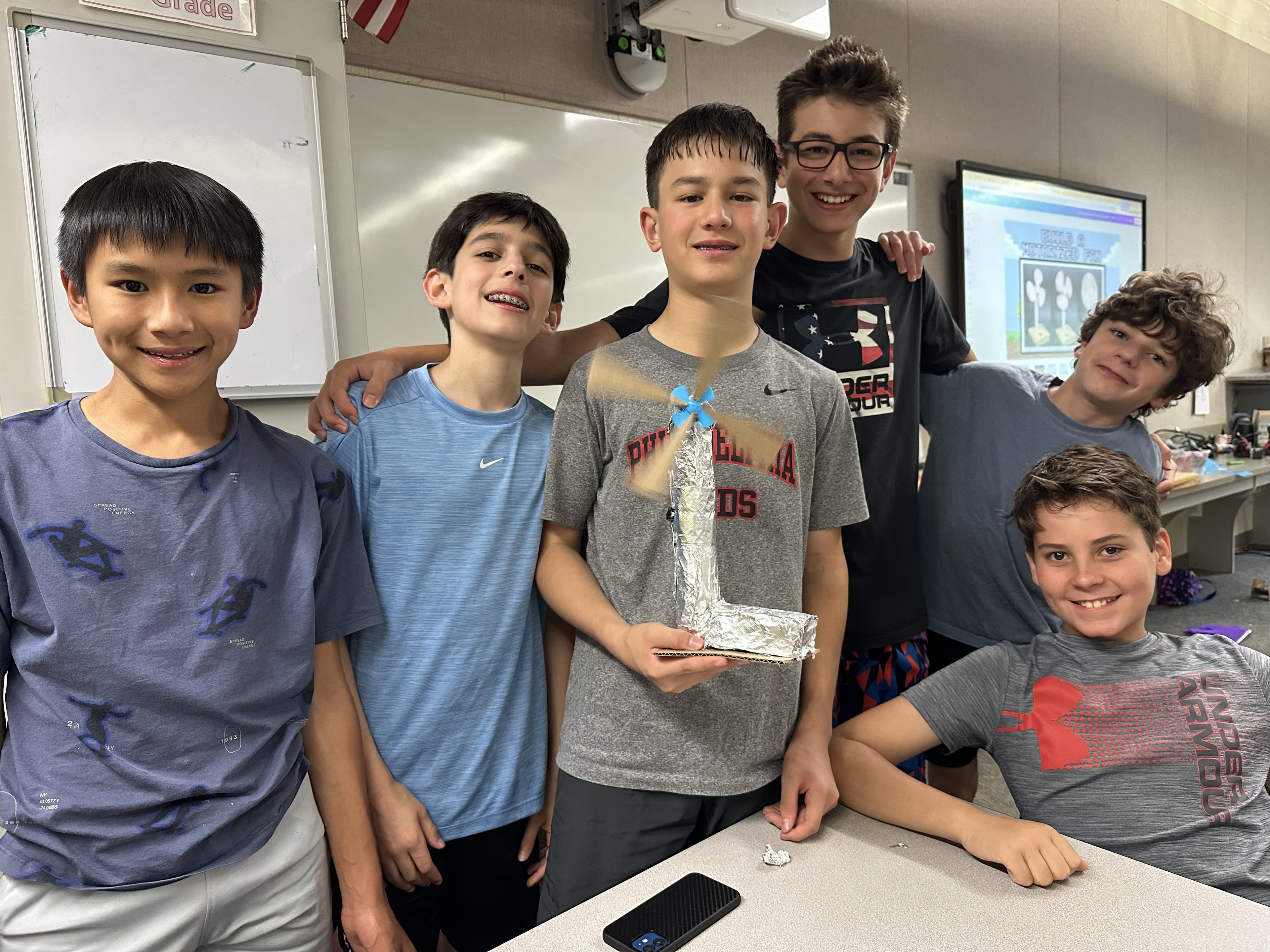 Students collaborating on a STEM project